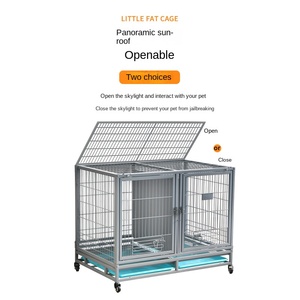 Heavy duty kim loại ống vuông Dog Crate với bánh xe & pallets-Sản phẩm bán chạy nhất, nhà máy trực tiếp - Product Image 4