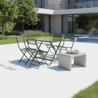 Meubles de jardin modernes de haute qualité pour l'extérieur, ensemble de 4/6 tables et chaises pliantes en métal, table et chaises de bistrot en acier coloré