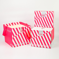 Boîte à gâteau en papier recyclable personnalisée, directement de l'usine, avec fenêtre et poignée, plusieurs tailles disponibles pour gâteaux d'anniversaire et desserts
