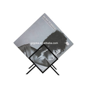 GK-R25H Nouveauté Étagère à disques vinyles peinte en noir pour tourne-disques LP, présentoir 320*255*235mm, prix avantageux - Product Image 5