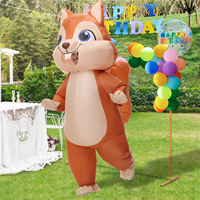 Nouveau Costume Gonflable Unisexe de Mascotte Écureuil de Dessin Animé, Drôle pour Halloween, Fête de Carnaval Adulte, Combinaison Gonflable pour Couple