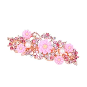 Chinese Style Sweet And Cute Girl Bow Metal Rhinestone Alloy Headwear Hairpins For Girls