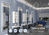 Miroir LED intelligent mural pleine longueur pour chambre d'hôtel, avec fonction anti-buée, pour salon et coiffure