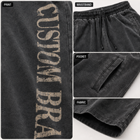 Pantalon de survêtement homme en molleton bouclette coupe large, effet délavé, taille à cordon, imprimé sérigraphié, style streetwear décontracté, marque privée