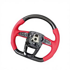 Volant en cuir <span class=keywords><strong>Audi</strong></span> A3/A4/A5/A6/A7/A8/C8 avec fibre de carbone pour mise à niveau sportive, compatible avec S6/S7/RS6/RS7 - Product Image 4