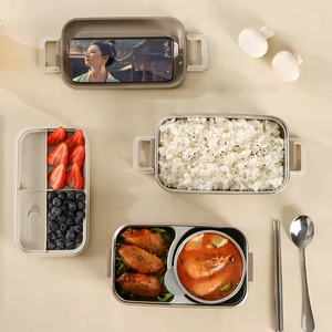 Boîte à lunch chauffante électrique portable rechargeable avec affichage numérique intelligent, en acier inoxydable 304, capacité de 1 litre, pour le bureau et l'extérieur - Product Image 5
