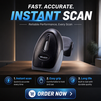 Lecteur de codes-barres sans fil 1D haute résolution, scanner portable pour les points de vente, la vente au détail, l'inventaire des entrepôts