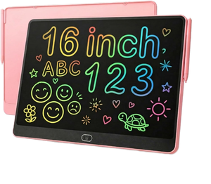 Merrycoo 16インチ液晶ライティングタブレット 子供用 7-12歳 再利用可能な電子落書きボード スタイラスペン付き 教育用お絵かき 数学練習 - Product Image 1