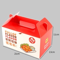 Embalaje de pollo frito con logotipo personalizado, caja para llevar con asa, cajas de embalaje de hamburguesas, papel reciclable para productos alimenticios