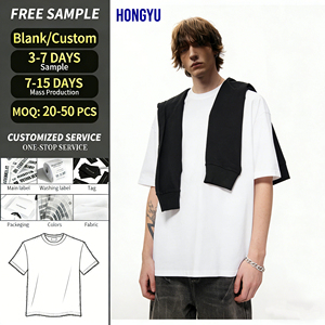 Hongyuapparel Fornitore di Abbigliamento Personalizzato T-shirt Oversize da Uomo in <span class=keywords><strong>Cotone</strong></span> Leggero 190g di Alta Qualità - Product Image 1