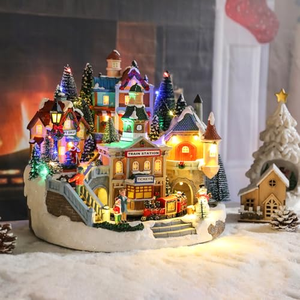 LED Mountain with Kids Moving and Car & Gift Moving Battery Operation <b>Christmas</b> Decoration - Product Image 3