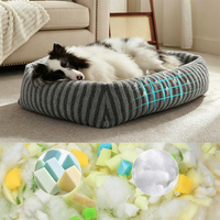 Lit pour chien de grande taille SUREWALHOME, canapé orthopédique pour animaux de compagnie en mousse à mémoire de forme déchiquetée, lits pour chien de grande taille avec côtés hauts et housse amovible imperméable