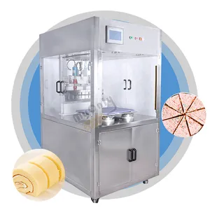 Mijn Automatische Ronde Voedselsnijder Ultrasone Cheesecake Schuim Biscuit Brownie Snijmachine Voor Cake