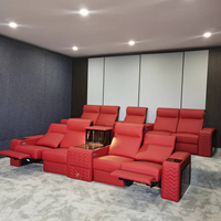 4D Design Kino Kino KTV Raum funktion Schnitt Liege Leder Stoff matt Leder Interieur Wohnzimmer Sofa