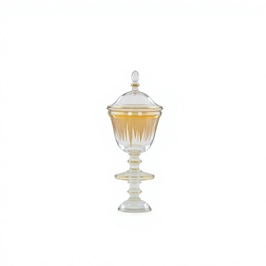 Pot de rangement en verre transparent de 10 cm pour bonbons, café, thé et chocolat avec couvercle pour la décoration de table - Product Image 1
