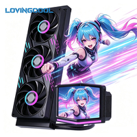 Boîtier PC Gamer LOVINGCOOL 2K avec écran trois faces, affichage stéréoscopique 3D, refroidisseur liquide CPU 360 mm, ventilateurs ARGB