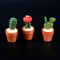Jouet éducatif en plastique en forme de cactus, lumineux, anti-stress, mignon, jouet classique à LED pour capsules de 60 à 65 mm