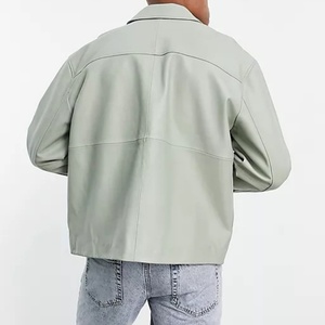 Veste en cuir oversize de haute qualité pour l'hiver, avec fermeture à boutons-pression - Product Image 3