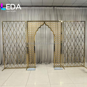 Arco de Pared de Acero Inoxidable Dorado Moderno para Decoración de Bodas, Eventos y Fiestas, Venta al Por Mayor de Fábrica LEDA - Product Image 1