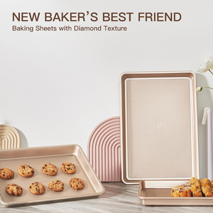 Ensemble de 3 plaques à pâtisserie de qualité commerciale en acier au carbone, plaque de cuisson antiadhésive, compatible four et lave-vaisselle, pour restaurant - Product Image 5