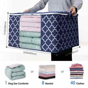 3-Pack Large Comforter Storage <b>Bags</b> for Clothes Sweater Clothes Organizer with Dual Zipper Carrying Handles - Product Image 2