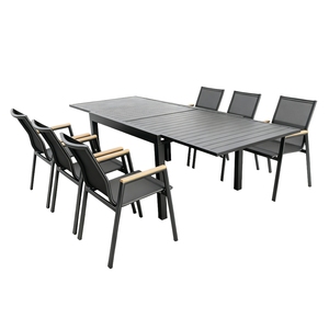 Khung hợp kim nhôm bền hiện đại Bộ bàn ăn ngoài trời có thể mở rộng bàn vườn cho biệt thự bãi biển khách sạn phòng khách có thể gập lại cho - Product Image 2