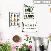 Let's Root for Each Other - Letrero Metálico Vintage con Temática de Plantas, Decoración de Pared Retro para el Hogar y el Jardín