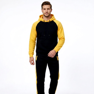 Hot Selling Men's <b>Slim</b> <b>Fit</b> Training Sets Polyester/Cotton Winter Tracksuit Reversible Eco-Friendly Fleece Lining Comfortable - Product Image 2