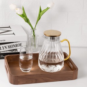 Japanese Style Rectangular Solid Wood <b>Tray</b> With Handles For Serving Food And <b>Tea</b> - Product Image 2