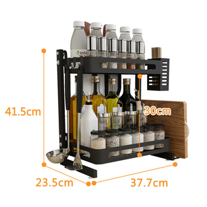 Ripiano <span class=keywords><strong>porta</strong></span> utensili da <span class=keywords><strong>cucina</strong></span> a 2 livelli Organizer mensola - Product Image 2