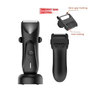 Nuevo tipo C USB hombres cuerpo ingle recortadora de pelo cortadora eléctrica 0mm guardia maquinilla de afeitar impermeable parte privada bolas afeitadora