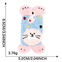 Patch en chenille brodé motif animal (Lion, Chien, Grenouille, Vache) à thermocoller pour vêtements d'enfants, sacs d'école et décoration DIY