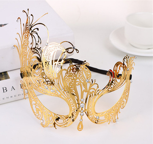 Red Metal Half Face <strong>Eye</strong> Funny Party Mask For Prom Party Carnival Holiday Masquerade Venetian <strong>Costume</strong> Cosplay Halloween Mask