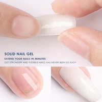 SAGALAGA 15g Gel de Construction Solide pour Ongles Blanc, Gel Dur Non Collant pour Sculpture et Gravure 3D, Extension UV LED Personnalisée