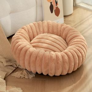 Directo de fábrica nuevo cómodo Donut suave lavable gato Mat patrón sólido felpa mascota cojín para invierno Venta Directa cama para perro - Product Image 3