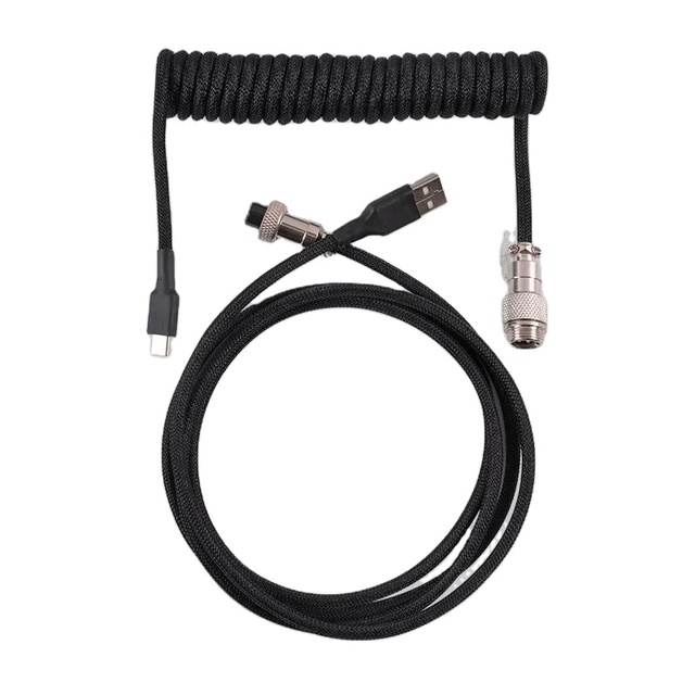 Mechanical Keyboard Coiled Cable Wire Type C USB Port Aviator Coiling Cable Desktop Computer Gaming Keyboard Accessories