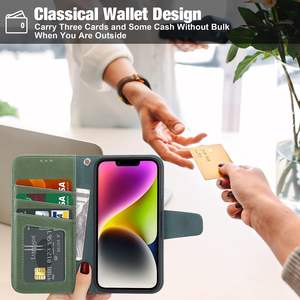 <span class=keywords><strong>2023</strong></span> para Iphone 15 14 13 12 11 pro Max Funda <span class=keywords><strong>de</strong></span> cuero con tapa Funda para teléfono móvil Funda magnética para teléfono con tarjeta a prueba <span class=keywords><strong>de</strong></span> golpes - Product Image 4