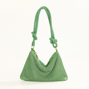 Nuevo bolso de noche con incrustaciones de diamantes y diamantes completos, en stock. Bolso de mano para banquetes y cenas Tide Flash Knot Rhinestone, hecho a mano. - Product Image 2