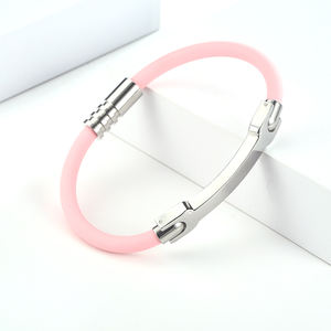 Personalizada metal de acero inoxidable Pulsera de silicona with cierre iman - Product Image 4