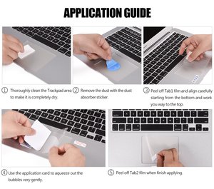 Peau de couverture de protection de pavé tactile anti-rayures mat transparent pour MacBook Air 13.3 pouces A1466 A1369 (version 2010-2017) - Product Image 6