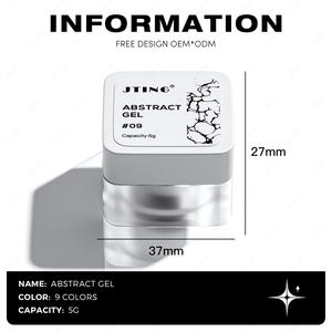 JTING Esmalte de Gel Abstracto Colorido Único, 9 Colores, Esmalte de Gel para Uñas con Diseño de Encaje, Tarro de 5G, OEM, Marca Privada, Arte de Uñas - Product Image 2