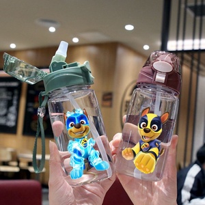 Vaso Infantil con Pajita de la Patrulla Canina, Botella Deportiva Portátil con Correa de Transporte - Product Image 1
