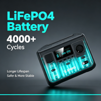 Station d'alimentation portable SAMAS 288Wh 300W LiFePO4 avec onduleur à onde sinusoïdale pure PD140W QC30 pour ordinateur portable, téléphone, camping, situations d'urgence