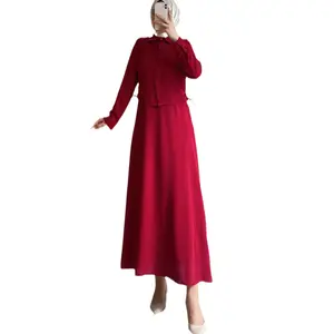 New Women's Islamic Half Skirt Set Middle East Arab New Long sleeved Shirt Dress Set