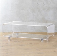 Meuble TV en acrylique de luxe personnalisé en gros avec roues Meubles de présentoirs de luxe