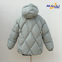 Jaket Berkerudung Gaya Cina, Jaket Tebal Tahan Angin, Kancing Ritsleting, Kerah Berdiri, Jaket Berlapis, Jaket Saku Berflap, Jaket Wanita Musim Dingin