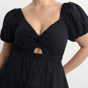 Vestidos de Fiesta de Verano 2025, Manga Corta, Corte en A, Tallas Grandes, Elegantes, Color Negro, Cuello en V Profundo, Mini Vestidos Sexys - Product Image 5