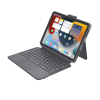 [AI Key] Desmontable 180 °   Funda con Teclado Giratorio para iPad 10.9/11", Pro 11, con Ranura para Lápiz Inteligente, Resistente a Golpes, Cubierta con Retroiluminación RGB de 7 Colores