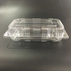 Ready to Ship Cheap Clear Plastic BOPS Clamshell Fruit Plastic Packaging Box Fruit container Bakery Thermoforming Packaging