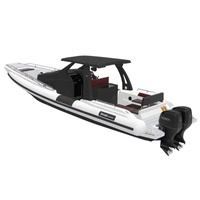 Bateau pneumatique de luxe Hypalon de 38 pieds, yacht gonflable offshore, coque en V profond, bateau de pêche et de croisière